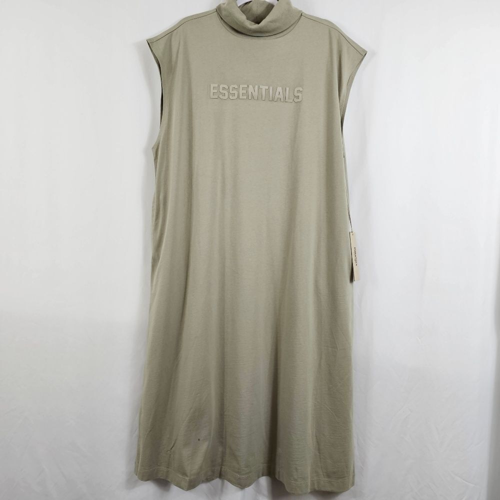 Fear of God Essentials Turtleneck T-Shirt Midi Dress in Seal - Size M
